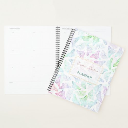 Elegant Colorful Glitter Butterfly Design Planner