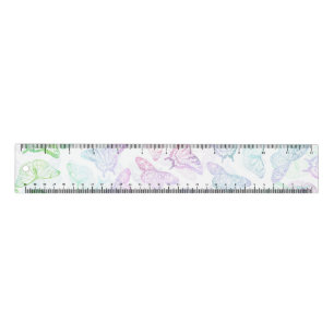 Elegant Colorful Glitter Butterfly Design Ruler