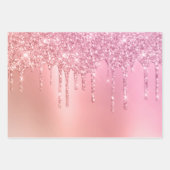 Elegant colorful glitter drips  wrapping paper sheets (Front 3)