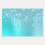 Elegant colorful glitter drips  wrapping paper sheets (Front 2)