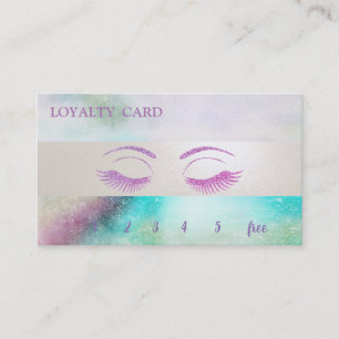 Elegant Colorful Glitter Lashes Loyalty Card
