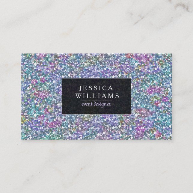 Elegant Colorful Glitter & Sparkles Print Business Card (Front)