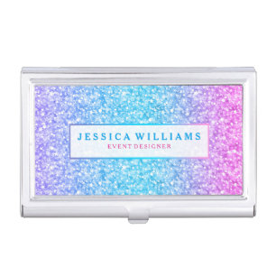 Elegant Colorful Glitter & Sparkles Texture Print Case For Business Cards