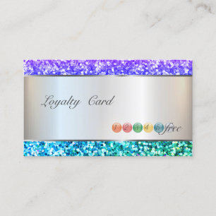 Elegant, Colorful Glitter Striped Loyalty Card