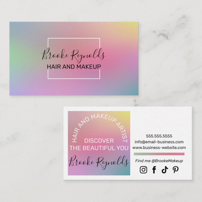 Elegant Colorful Gradient Business Card (Front/Back)