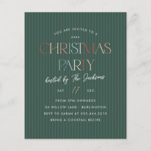 Elegant Colorful Green Stripe Budget Christmas Par