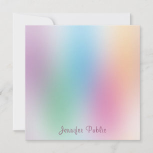 Elegant Colorful Handwritten Monogram Rainbow Note Card