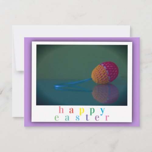 Elegant Colorful Happy Easter Crochet Craft Egg Card