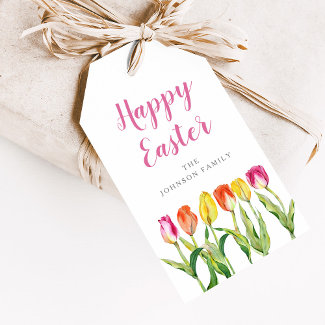 Elegant Colorful Happy Easter Floral Tulip 