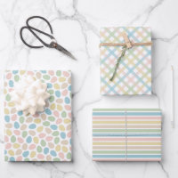 Elegant Colorful Happy Spring Easter Pattern Wrapping Paper Sheets