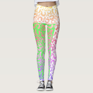 Elegant Colorful Ipanema Leopard Animal Print  Leggings