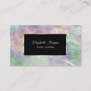 Elegant Colorful Iridescente Pearl Holographic Business Card