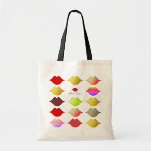 elegant colorful lips tote bag . color mouths