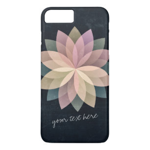 Elegant Colorful Lotus Floral Mandala Black Grunge iPhone 8 Plus/7 Plus Case