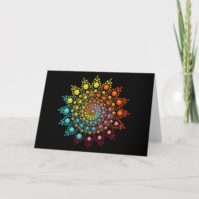 Elegant Colorful Mandala Blank Note Card (Front)