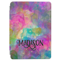Elegant colorful marble art monogram iPad air cover