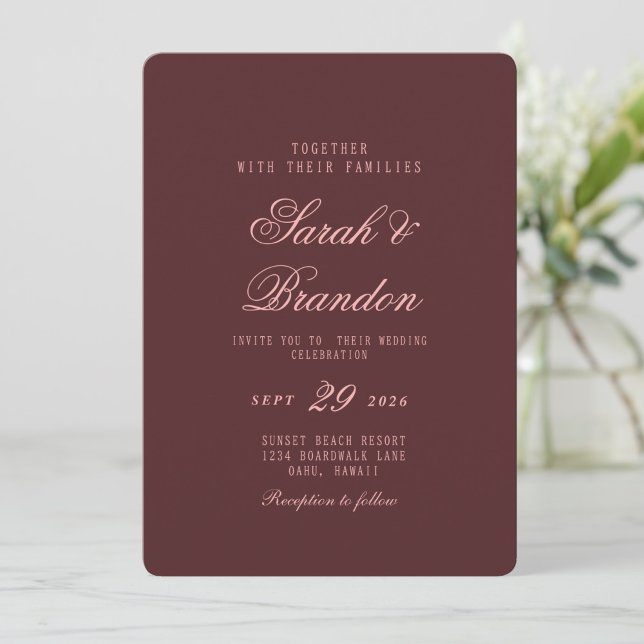 Elegant Colorful Minimal Script Wedding Invitation (Creator Uploaded)