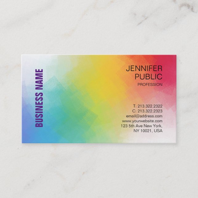 Elegant Colorful Modern Custom Template Business Card (Front)