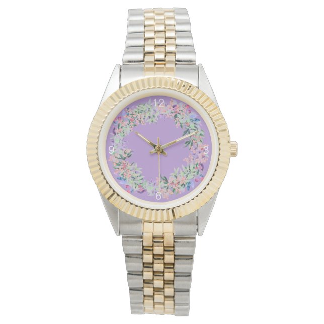 Elegant Colorful Modern Floral Women's Watch (Front)