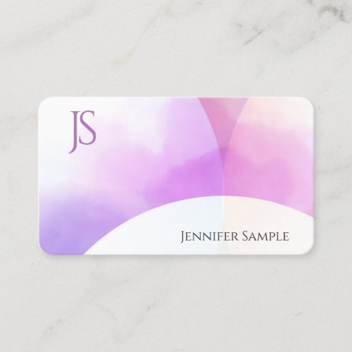 Elegant Colorful Modern Minimalist Monogram Simple Business Card