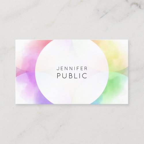 Elegant Colorful Modern Minimalist Professional Business Card