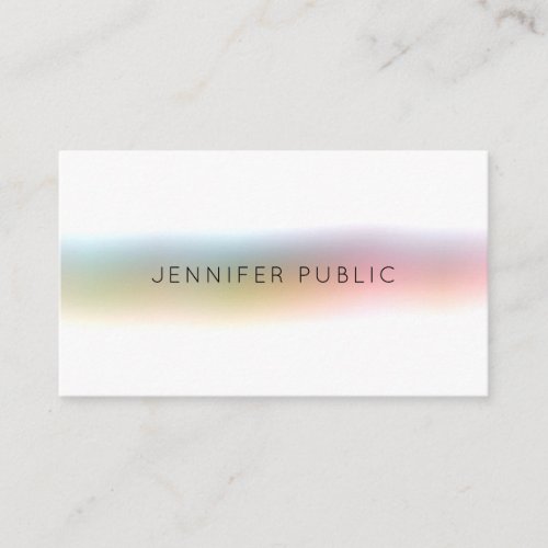 Elegant Colorful Modern Minimalist Template Simple Business Card