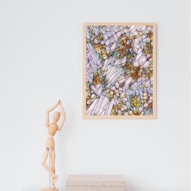 Elegant Colorful Mosaic Illustrated Bird Art Poster (Creator Uploaded)