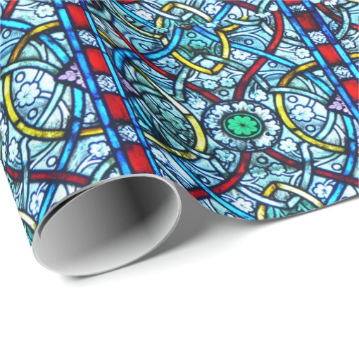 Elegant Colorful Notre Dame Stained Glass Window Wrapping Paper | Zazzle