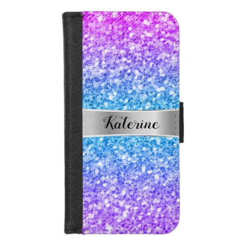 Elegant Colorful Omber Faux Glitter Texture iPhone 87 Wallet Case