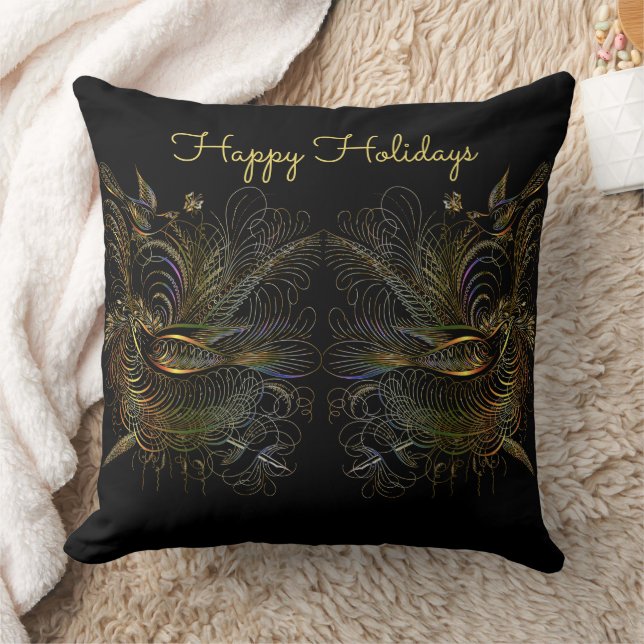 Elegant Colorful Partridges Throw Pillow (Blanket)