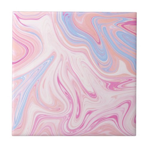 Elegant colorful pastel pink blue orange marble ceramic tile