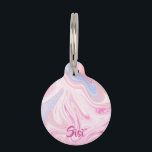 Elegant colorful pastel pink blue orange marble pet tag<br><div class="desc">Modern and colorful marble look.</div>