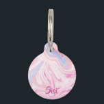 Elegant colorful pastel pink blue orange marble pet tag<br><div class="desc">Modern and colorful marble look.</div>