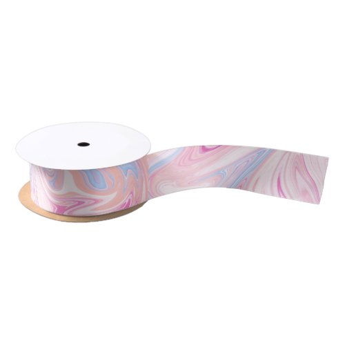 Elegant colorful pastel pink blue orange marble satin ribbon