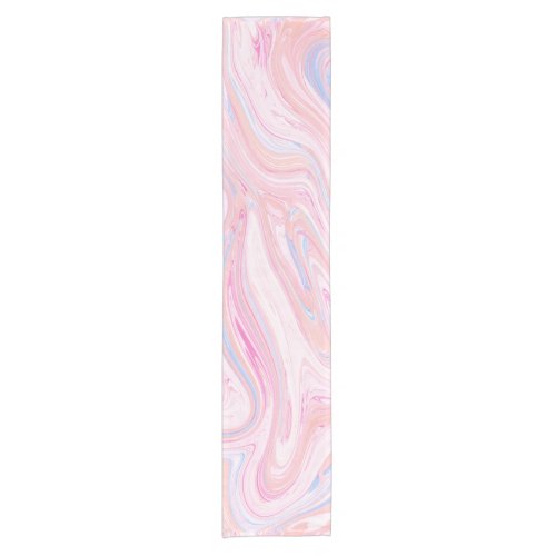 Elegant colorful pastel pink blue orange marble short table runner