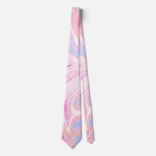 Elegant colorful pastel pink blue orange marble tie