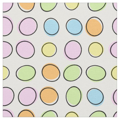Elegant Colorful Pastel Retro Ovals Pattern Fabric