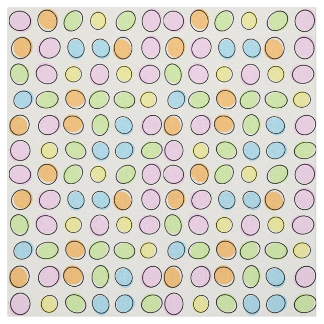Elegant Colorful Pastel Retro Ovals Pattern Fabric (Swatch)