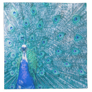 Elegant Colorful Peacock Artwork Cloth Napkin
