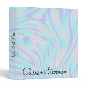 elegant colorful pink blue purple white marble 3 ring binder