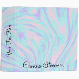 elegant colorful pink blue purple white marble 3 ring binder