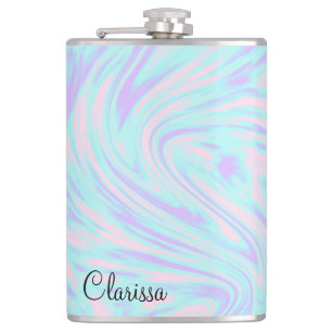 elegant colorful pink blue purple white marble flask