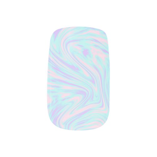 elegant colorful pink blue purple white marble minx nail art