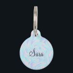 elegant colorful pink blue purple white marble pet name tag<br><div class="desc">Beautiful candy colors and elegant marble look.</div>