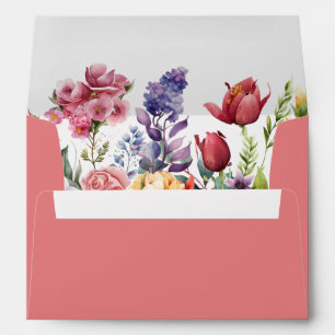 Elegant Colorful Pink Spring Floral Envelope