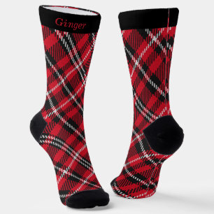 Elegant Colorful Plaid Christmas Personalized Socks
