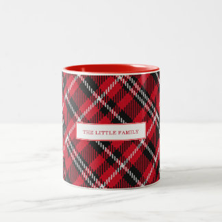 Elegant Colorful Plaid Christmas Personalized Two-Tone Coffee Mug