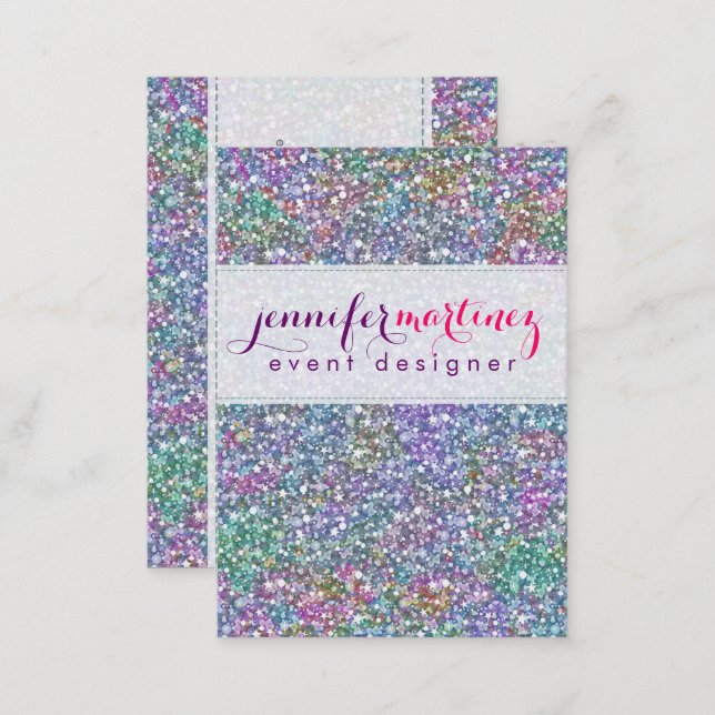Elegant Colorful Purple Tint Glitter & Sparkles 2 Business Card (Front/Back)