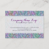 Elegant Colorful Purple Tint Glitter & Sparkles 2 Business Card (Back)