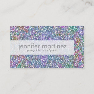 Elegant Colorful Purple Tint Glitter & Sparkles Business Card